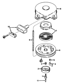 Rewind Starter No. 590420 Diagram and Parts List for 23267 8000001 - 8999999 Toro Lawn Mower