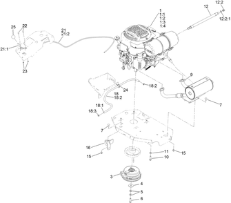 Engine Assembly Diagram and Parts List for 72922 412500000 - 999999999 Toro Lawn Tractor