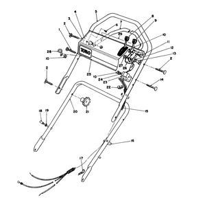 Handle Assembly Diagram and Parts List for 16212C 9000001 - 9999999 Toro Lawn Mower
