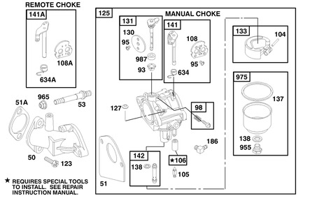 Engine Briggs & Stratton Model 195707-0421-E1 Diagram and Parts List for 70041 8900001 - 8999999 Toro Lawn Tractor