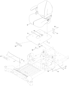 Seat Pan Assembly Diagram and Parts List for 76606 417515889 - 999999999 Toro Lawn Tractor