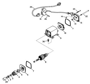 Electric Starter Motor Kit No. 38-7590 (Optional) Diagram and Parts List for 38510 1000001 - 1999999 Toro Snow Blower