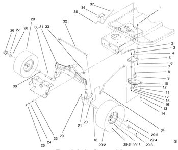 Front Axle Assembly Diagram and Parts List for 71218 7900001 - 7999999 Toro Lawn Tractor