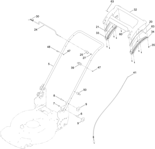 Handle Assembly Diagram and Parts List for 21772 411999881 - 999999999 Toro Lawn Mower