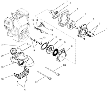Clutch, Starter Module & Fuel Tank Assemblies Diagram and Parts List for 51927 79000001 - 79999999 Toro Trimmer