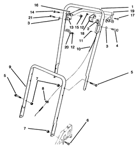 Handle Assembly Diagram and Parts List for 22026 5900001 - 5999999 Toro Lawn Mower