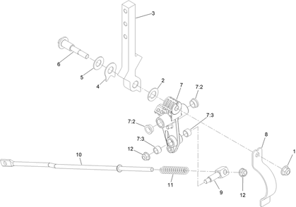 Left And Right Motion Control Assembly Diagram and Parts List for 77294TA 400000000 - 414801564 Toro Lawn Tractor
