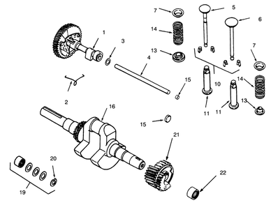 Camshaft, Crankshaft And Valves Diagram and Parts List for 73401 4900001 - 4999999 Toro Lawn Tractor