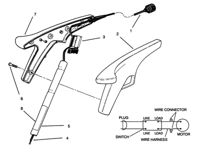 Handle Assembly Diagram and Parts List for 51231 59000001 - 59999999 Toro Trimmer