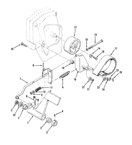 Clutch, Brake And Speed Control Linkage Diagram and Parts List for 73421 3900001 - 3999999 Toro Lawn Tractor