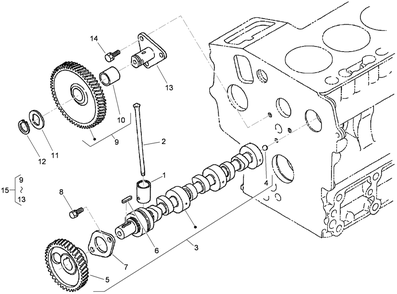Cam Shaft And Idle Gear Assembly Diagram and Parts List for 74264TE (310000001-310999999)(2010) Toro Lawn Mower