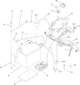 Electrical Harness Assembly Diagram and Parts List for 68141G 400000000 - 999999999 Toro Lawn Tractor Accessories