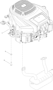Engine And Muffler Assembly Diagram and Parts List for 74887 411455766 - 999999999 Toro Lawn Tractor