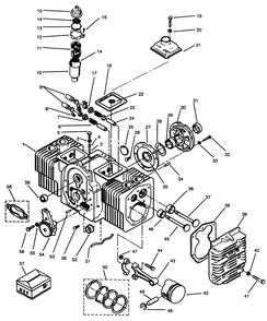 Engine Cylinder Block Diagram and Parts List for 73501 59002869 - 59002946 Toro Lawn Tractor