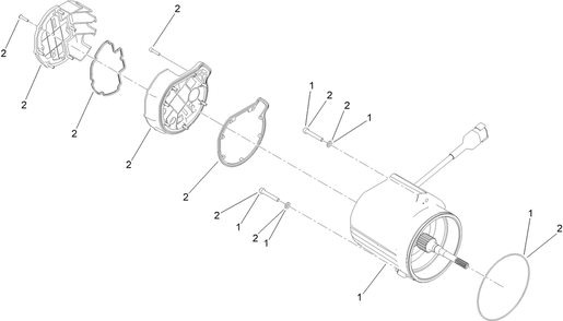Drivetrain Assembly  Motor/Generator Assembly Diagram and Parts List for 22219 400000000 - 999999999 Toro Lawn Tractor Accessories