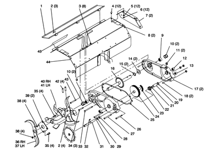 Guard, Shield, Gear Case & Tines Diagram and Parts List for 79271 5900001 - 5999999 Toro Lawn Tractor