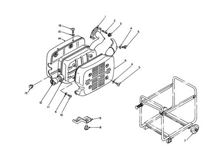 Muffler Assembly Diagram and Parts List for 62018 7000001 - 7999999 Toro Generator