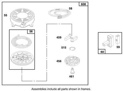 Engine Briggs & Stratton Model 12h802-0658-01 Diagram and Parts List for 20448 7900001 - 7999999 Toro Lawn Mower