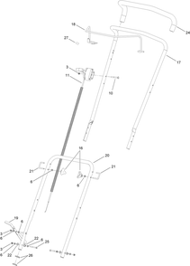 Handle Assembly Diagram and Parts List for 2609 313000001 - 313999999 Toro Lawn Tractor Accessories