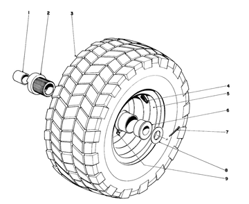 Wheel And Tire Assembly Diagram and Parts List for 31600 0000001 - 0999999 Toro Snow Blower