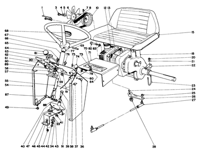 Dash And Transaxle Assembly Diagram and Parts List for 55152 0000001 - 0999999 Toro Lawn Tractor