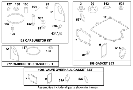 Engine Briggs & Stratton Model 28m707-1122-E1 Diagram and Parts List for 71209 9900001 - 9999999 Toro Lawn Tractor