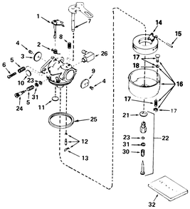Carburetor No. 632107a Diagram and Parts List for 38056 0000001 - 0999999 Toro Snow Blower