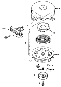 Rewind Starter No. 590537 Diagram and Parts List for 38162 9000001 - 9999999 Toro Snow Blower