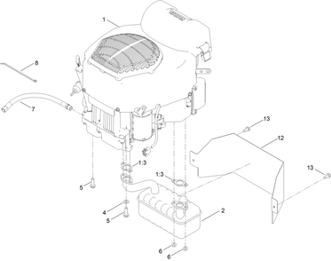 Engine And Muffler Assembly Diagram and Parts List for 76511 418000000 - 418311639 Toro Lawn Tractor