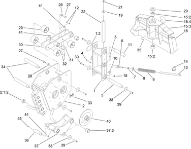 Quick Attach And Frame Assembly Diagram and Parts List for 22911 400000000 - 401999999 Toro Lawn Tractor Accessories