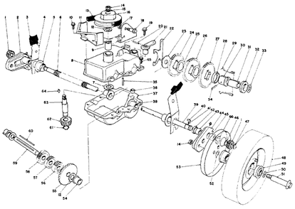 Gear Case Assembly Diagram and Parts List for 10500 1000001 - 1999999 Toro Lawn Mower