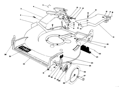 Housing Assembly Diagram and Parts List for 20692 0000001 - 0999999 Toro Lawn Mower