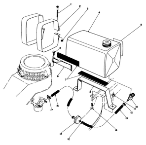 Gas Tank Assembly Diagram and Parts List for 22035 4000001 - 4999999 Toro Lawn Mower