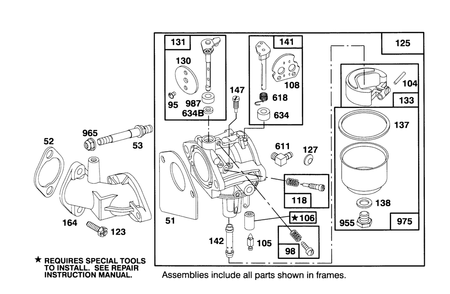 Engine Briggs & Stratton Model 286707-0453-01 Diagram and Parts List for 71184 6900001 - 6999999 Toro Lawn Tractor