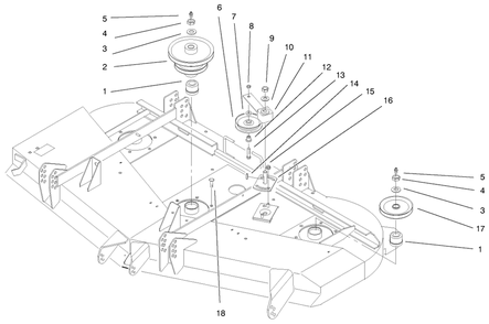 Pulleys And Idler Assembly Diagram and Parts List for 30162 990001 - 999999 Toro Lawn Mower