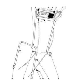 Handle Assembly - Models 16073, 16173, 16273 Diagram and Parts List for 16073 3000001 - 3999999 Toro Lawn Mower