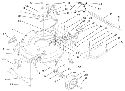 Housing Assembly Diagram and Parts List for 20787 9900001 - 9999999 Toro Lawn Mower