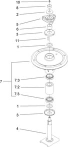 Part Location Diagram of 107-8569 Toro SPINDLE Assembly