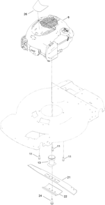 Engine And Blade Assembly Diagram and Parts List for 21771 412000000 - 412999999 Toro Lawn Mower