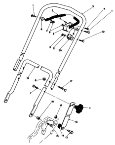 Handle Assembly Diagram and Parts List for 20574 6000001 - 6999999 Toro Lawn Mower