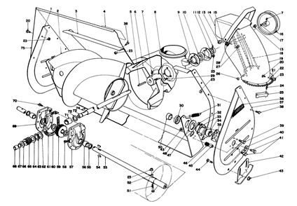 Auger Assembly Diagram and Parts List for 38095 0000001 - 0999999 Toro Snow Blower