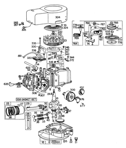 Engine Briggs & Stratton Model 110908-0380-01 Diagram and Parts List for 23307 8000001 - 8999999 Toro Lawn Mower