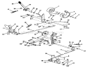 Clutch, Brake And Speed Control Linkage Diagram and Parts List for R1-12K804 2000001-2999999 - 1992 Toro Lawn Tractor