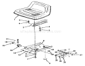 Seat Diagram and Parts List for R1-12K804 2000001-2999999 - 1992 Toro Lawn Tractor