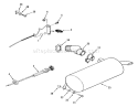 Throttle Choke & Exhaust Diagram and Parts List for B1-16O802 1989 Toro Lawn Tractor
