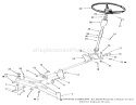 Front Axle And Steering Diagram and Parts List for B1-16O802 1989 Toro Lawn Tractor