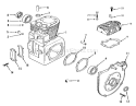Kohler Crankcase & Cylinder Head Diagram and Parts List for R1-16O802 1990 Toro Lawn Tractor