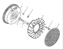 Kohler Flywheel Diagram and Parts List for R1-16O802 1990 Toro Lawn Tractor