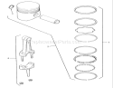 Kohler Piston & Rings Diagram and Parts List for R1-16O802 1990 Toro Lawn Tractor