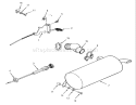 Kohler Throttle Choke & Exhaust Diagram and Parts List for R1-16O802 1990 Toro Lawn Tractor